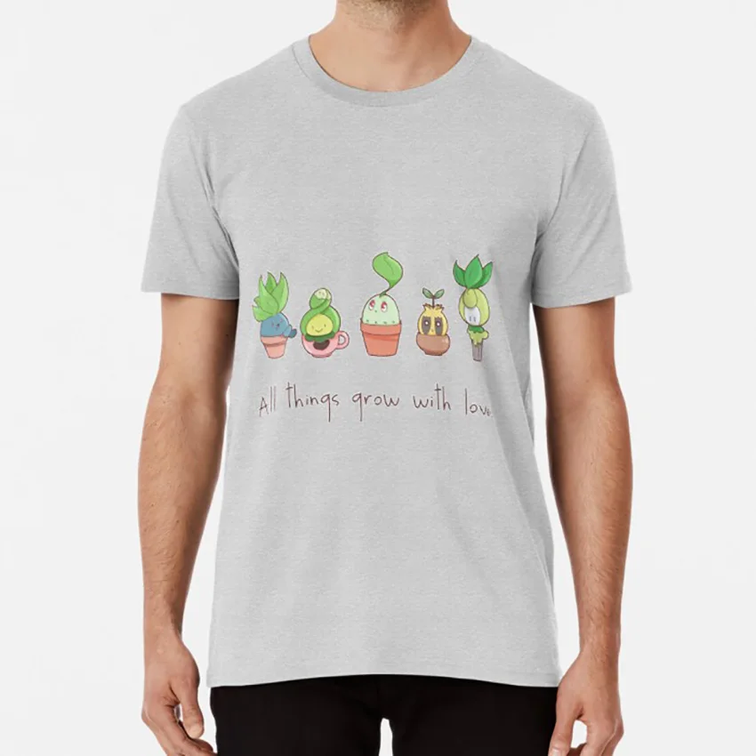 

Все вещи растут с любовью, футболка Chikorita Oddish Sunkern Petilil Budew растения