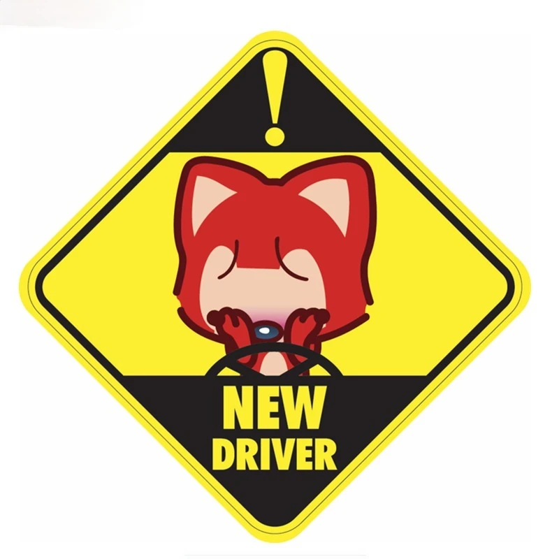 

Fashion New Driver Car Stickers Funny Sticker Auto Decals Sunscreen Waterproof Cover Scratches 15cmX15cm
