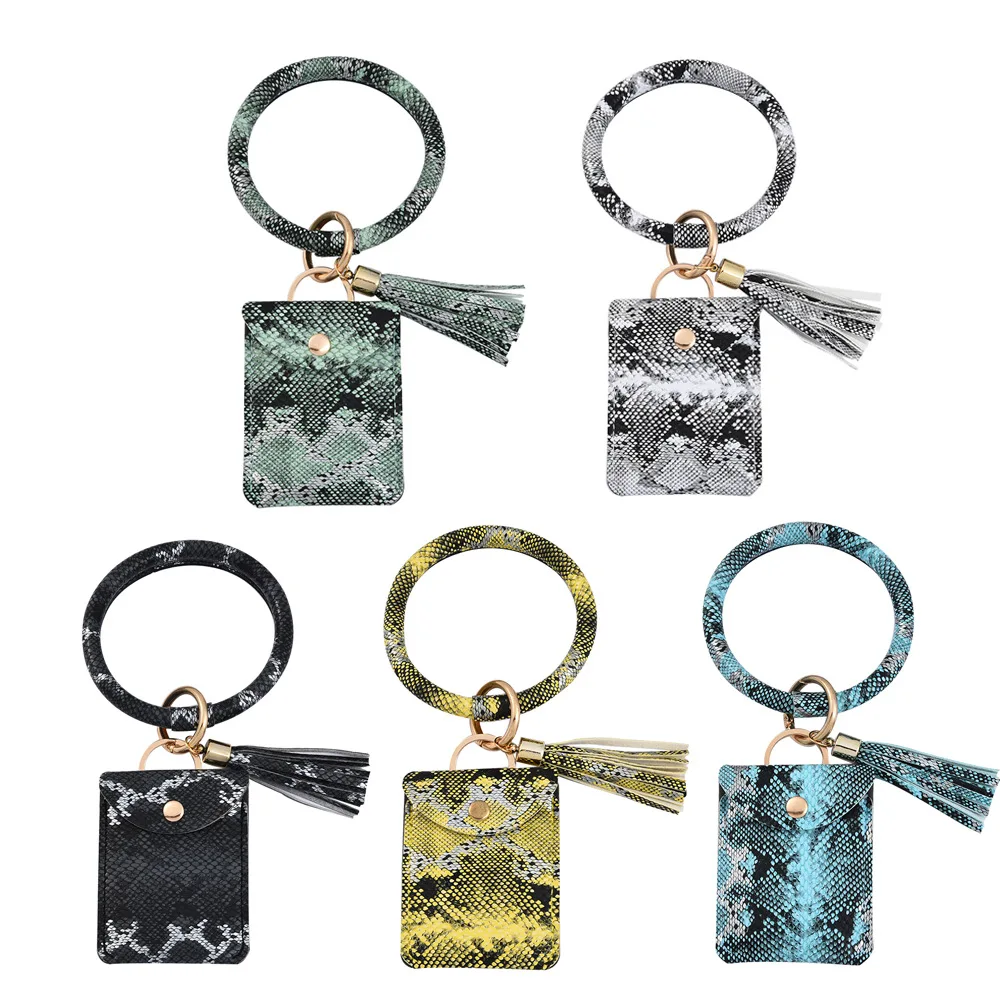 Модный чехол из искусственной кожи с цепочкой для ключей в стиле панк браслет со