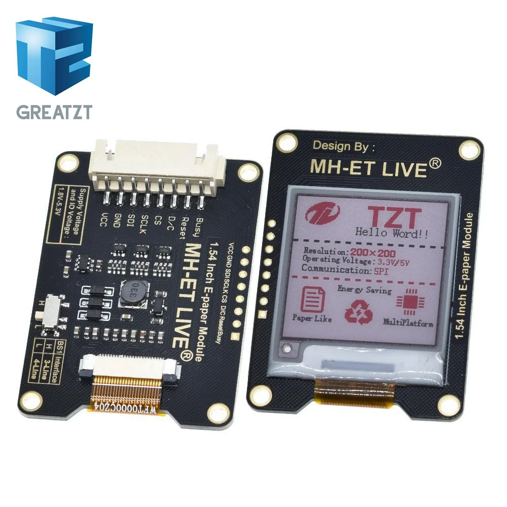 Модуль электронной бумаги GREATZT 1 54 дюйма E Ink экран дисплея EInk SPI поддержка