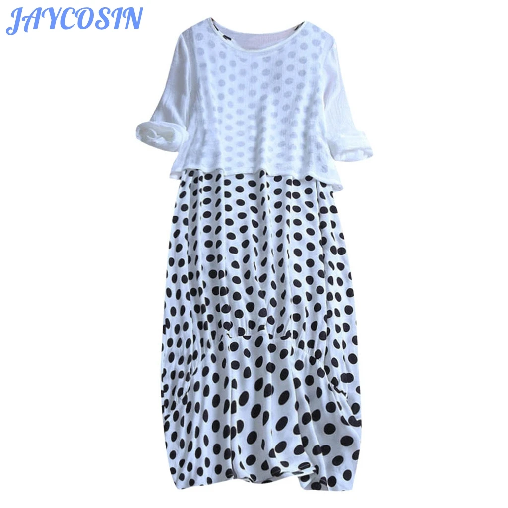 JAYCOSIN Женский комплект одежды в горошек из двух предметов пуловер с длинным