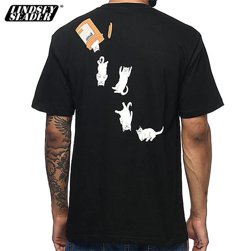 Мужская футболка с коротким рукавом и принтом кошки|Мужские футболки| |