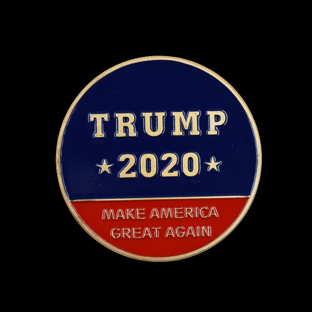 Золотая монета Американский 45 й президент Дональд с изображением Трампа белый