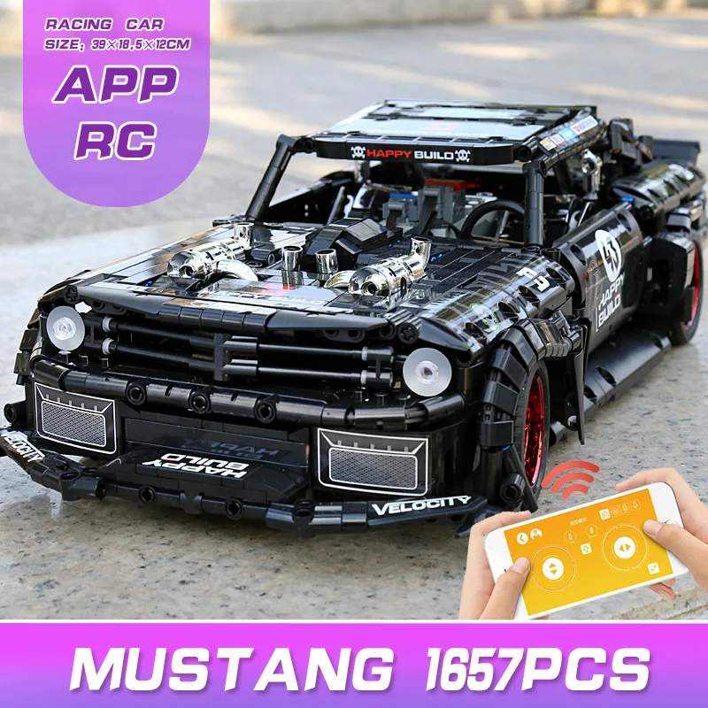 1:12 приложение технические игрушки совместим с MOC 22970 Mustang Hoonicorn двигатель модель