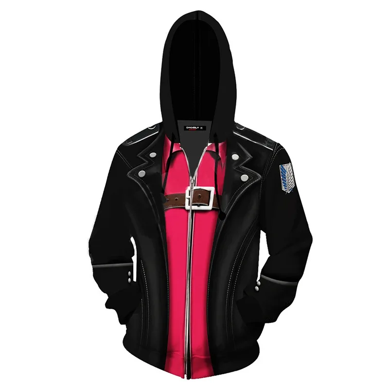 Толстовки для косплея атака на Титанов Леви Аккерман куртка молнии с капюшоном