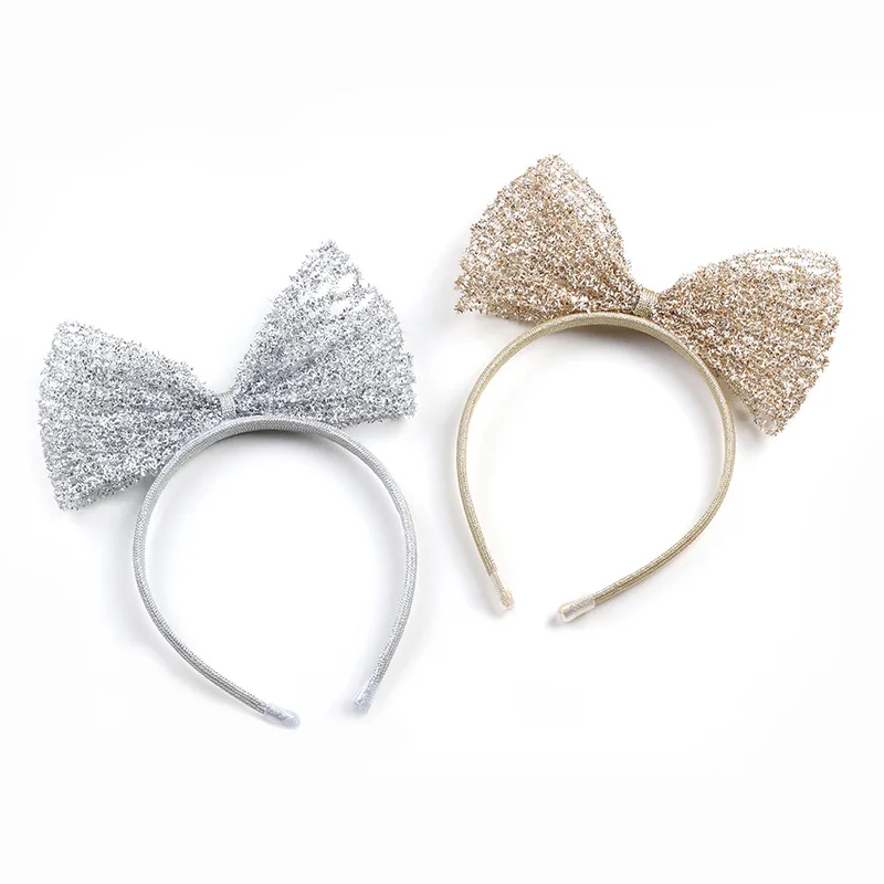 

10pcs ins Fashion Royal Glitter Bow Hairbands Solid Bowknot Hair Sticks Princess Party Headwear Boutique Hair Accessories