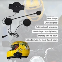 bt10 motorcycle compatible 4 1 helmet intercom hands free call kit stereo anti interference interphone with mic sports earbud
