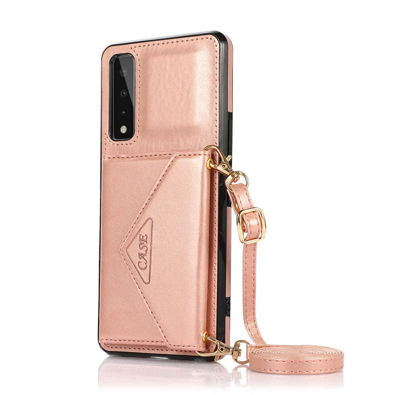 For LG Stylo 7 Case With Shoulder Strap Flip Wallet Leather 5G High Quality Book Stand Card Back Cover Funda | Мобильные телефоны и