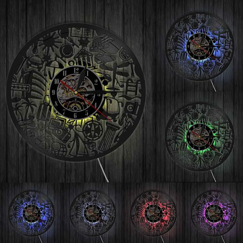 Тема для путешествий декоративные бесшумные кварцевые настенные часы сделаны из