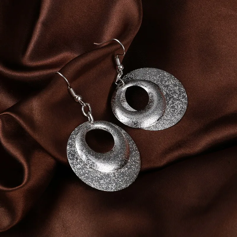 Недорогое матовое серебряное круглое ожерелье с подвеской серьги подходящие ко