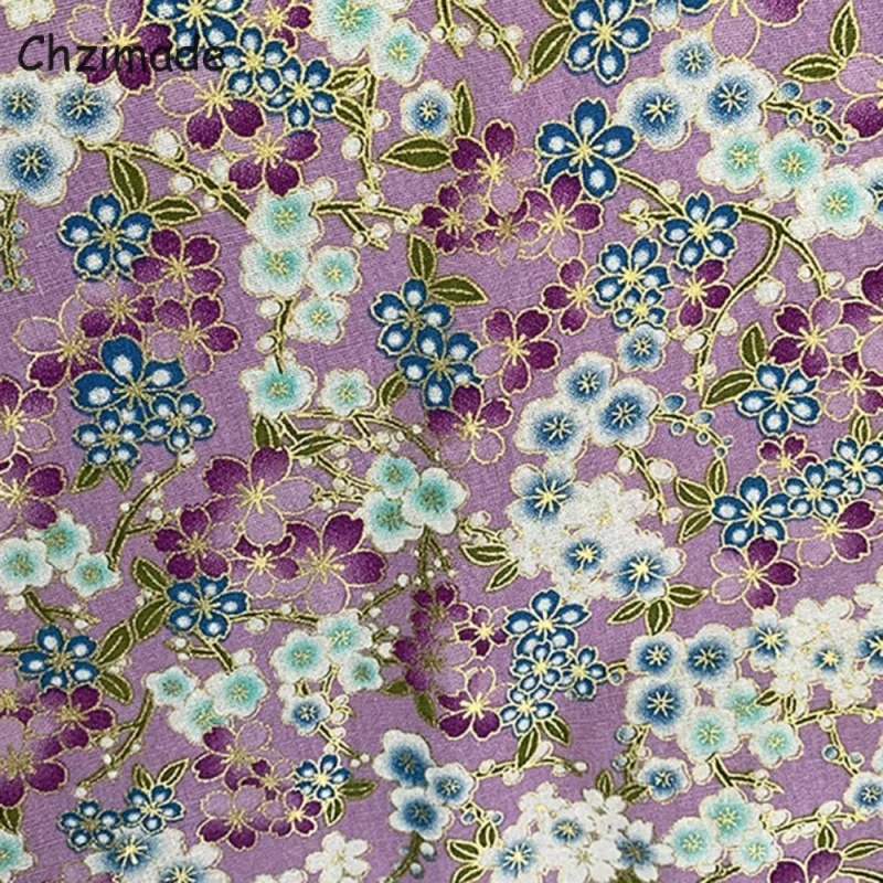 Chzimad 50x150 см Рождество цветочный принт японский хлопок ткань для одежды Diy платье