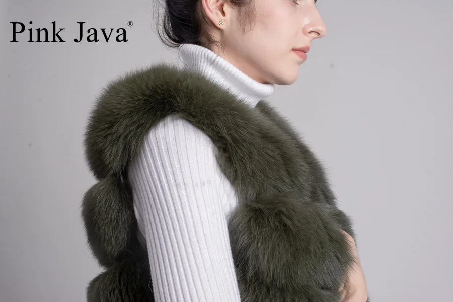 Короткая шуба из натурального Лисьего меха QC8048 Новое поступление, горячая Распродажа, удлиненная модель из натурального Лисьего Меховой жилет для женщин и девочек; высокое качество;