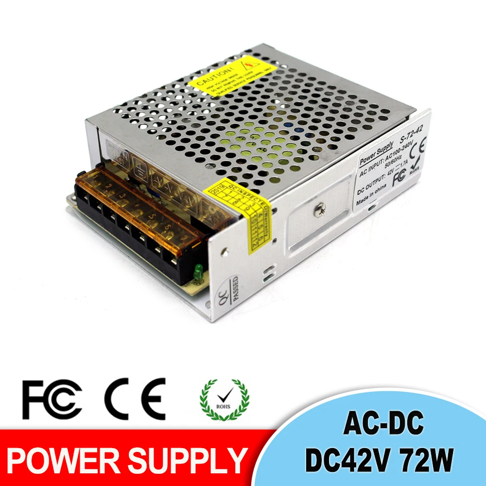 Universal AC DC42V 1.7A 72W Switching Power Supply Adapter Driver lighting Transformer AC-DC SMPS For CNC CCTV AV TV | Обустройство
