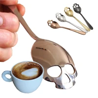 1pcs stainless steel cool skull coffee tea stirring spoon dessert drink sugar creative tea spoon kitchen tableware accessories