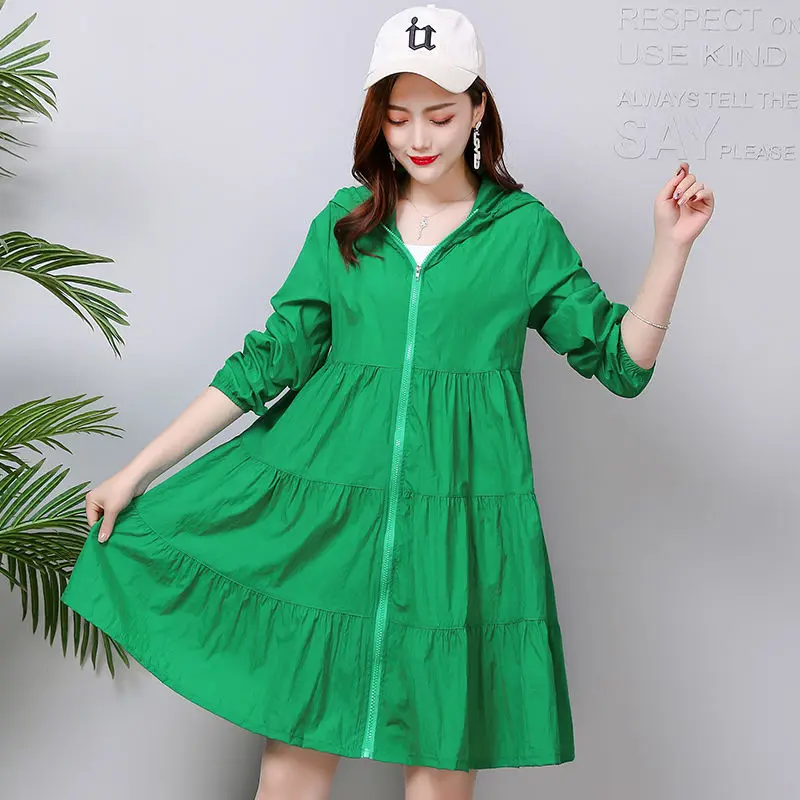 Женская летняя модная изящная Солнцезащитная одежда средней длины куртка 2022