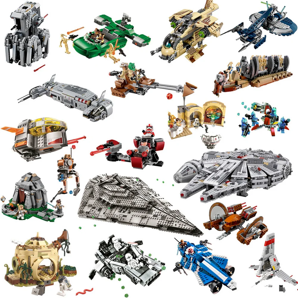 

New Stars The Rise of Skywalker Spaceship Fighter Transport Ship Model Wars Building Blocks Kid Toys for Children Gifts