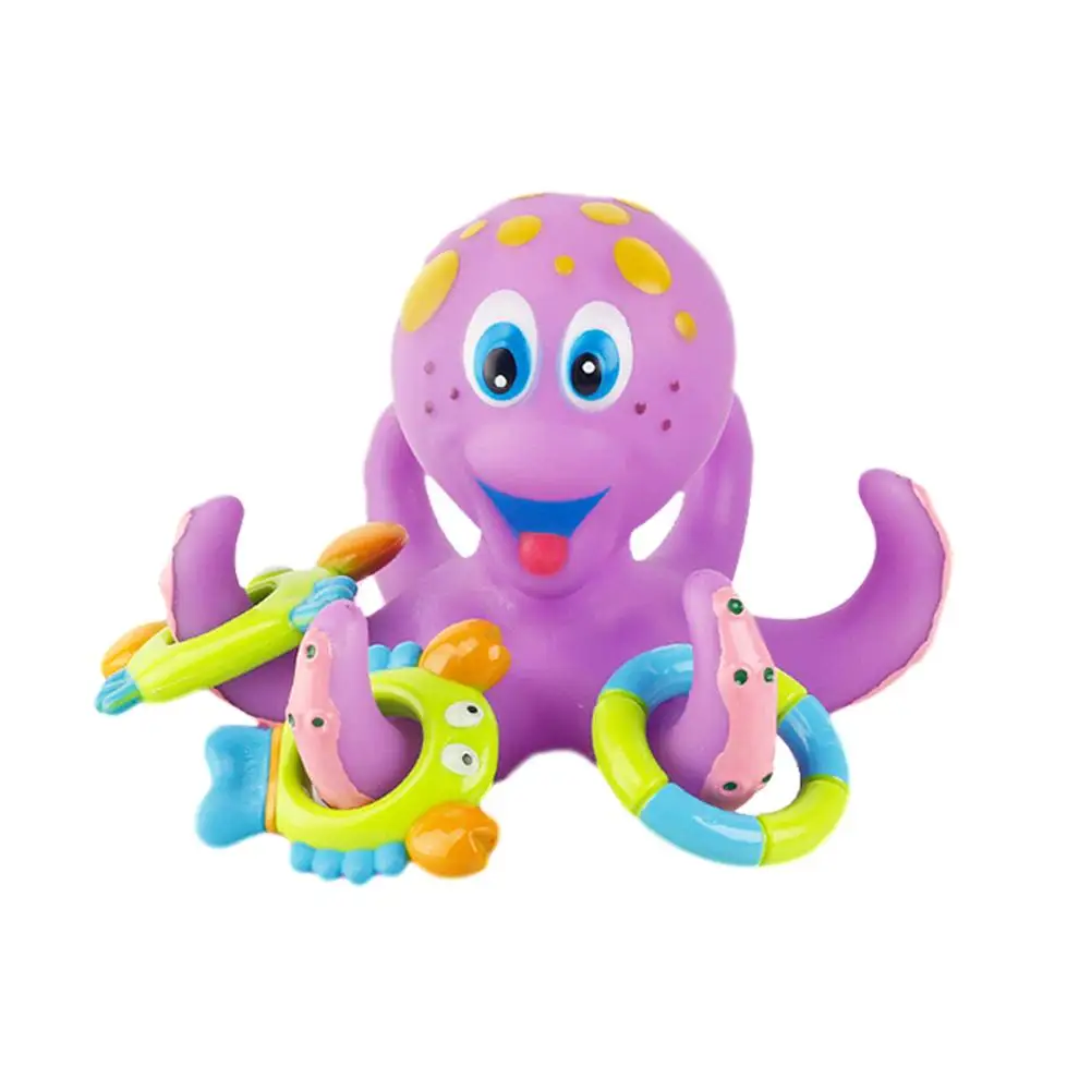 

Kids Bath Toy Tub Octopus Bath Play Set Kids Baby Water Toys For Bathroom Early Educational Shower Soft Grasping Toys Gift