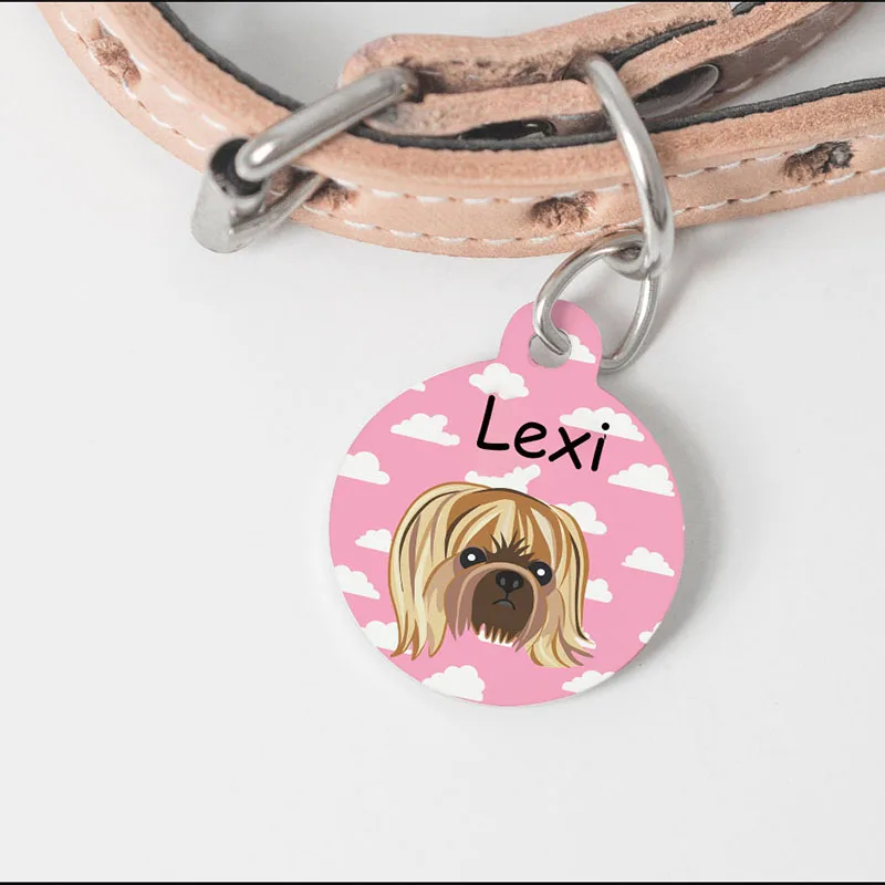 

Customized and personalized printing pet label identification card, cat and dog identification necklace pendant, puppy nameplate