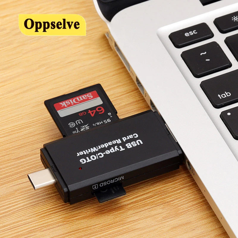 USB Type-C Micro 3 в 1 высокоскоростной считыватель карт 0 универсальный OTG TF/SD для
