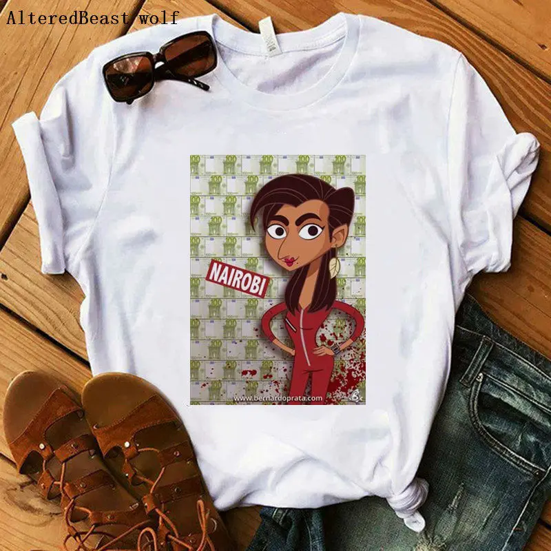 

Funny Design La Casa De Papel T Shirt Money Heist Tees TV Series Tshirts women MOSCOW Short Sleeve House of Paper vogue T-Shirt
