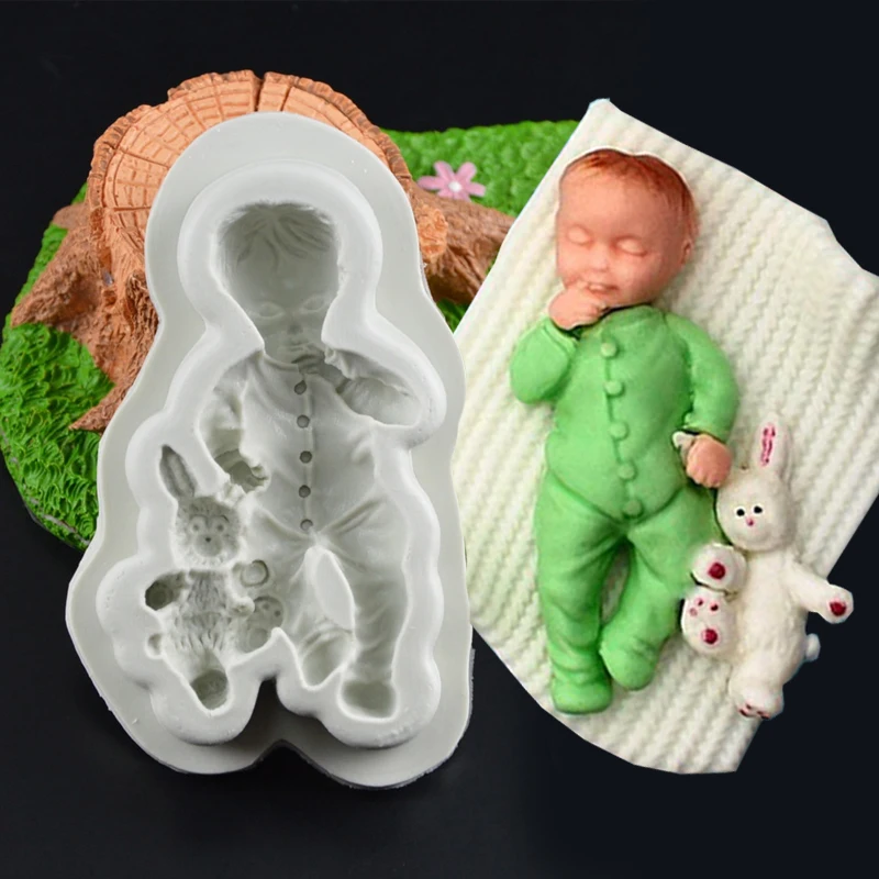 3D Барби Форма Кукла Кролик мальчик силиконовые формы для выпечки кекс Шоколадный
