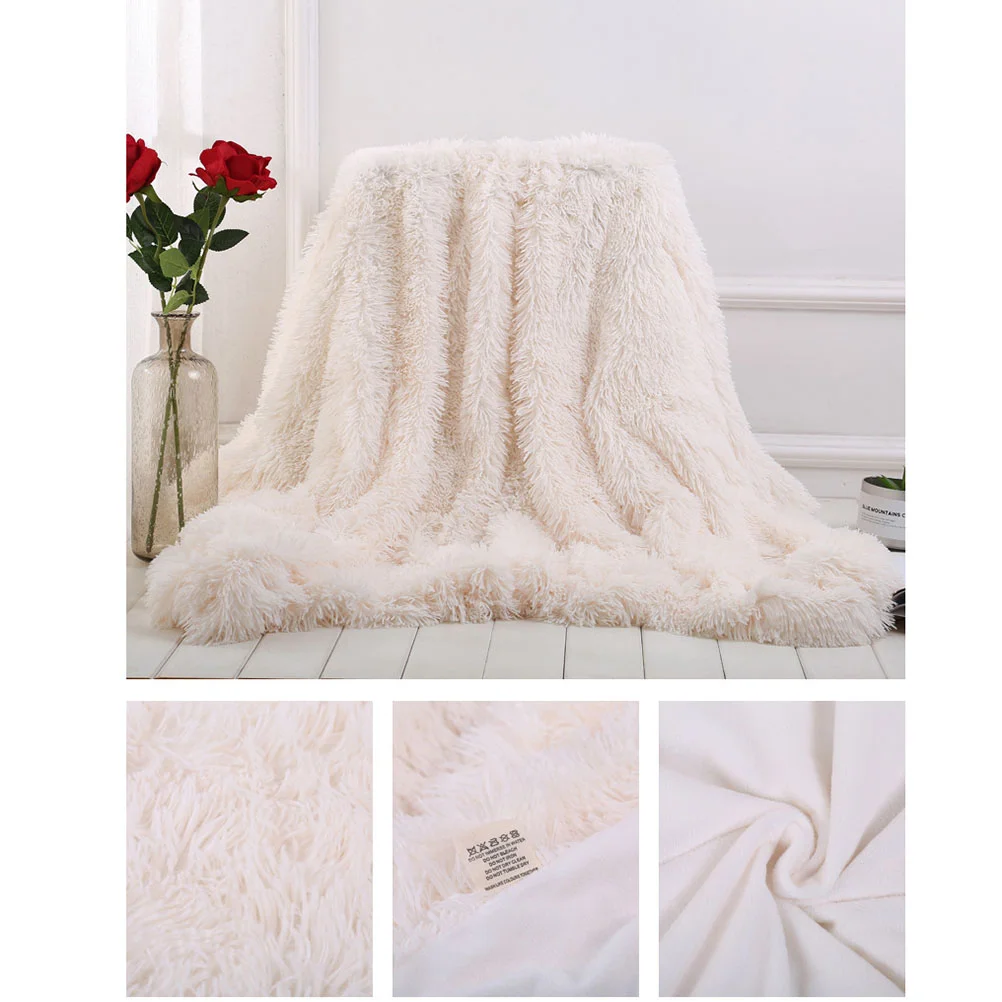 

Plush Throw Blanket Ultrasoft Fleece Blanket Warm Bed Blanket in Color 160x130cm(Light Blue)