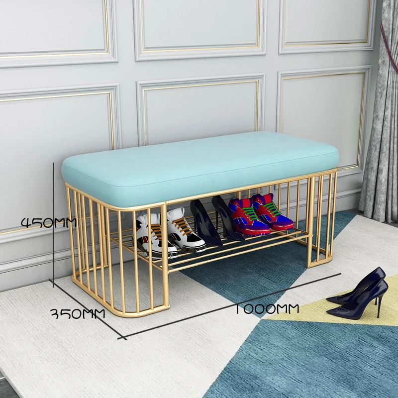 

Home door Nordic shoe changing stool soft bag cushion creative bench sofa clothing store try on shoes