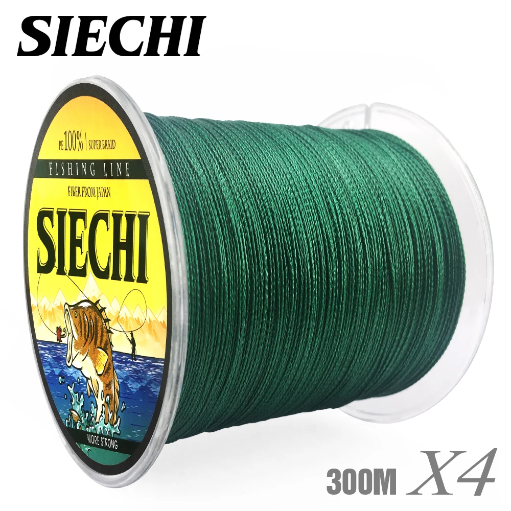 Рыболовная леска SIECHI 4 пряди 12 83 анг. Фунт. 300 м Полиэтиленовая плетеная рыболовная