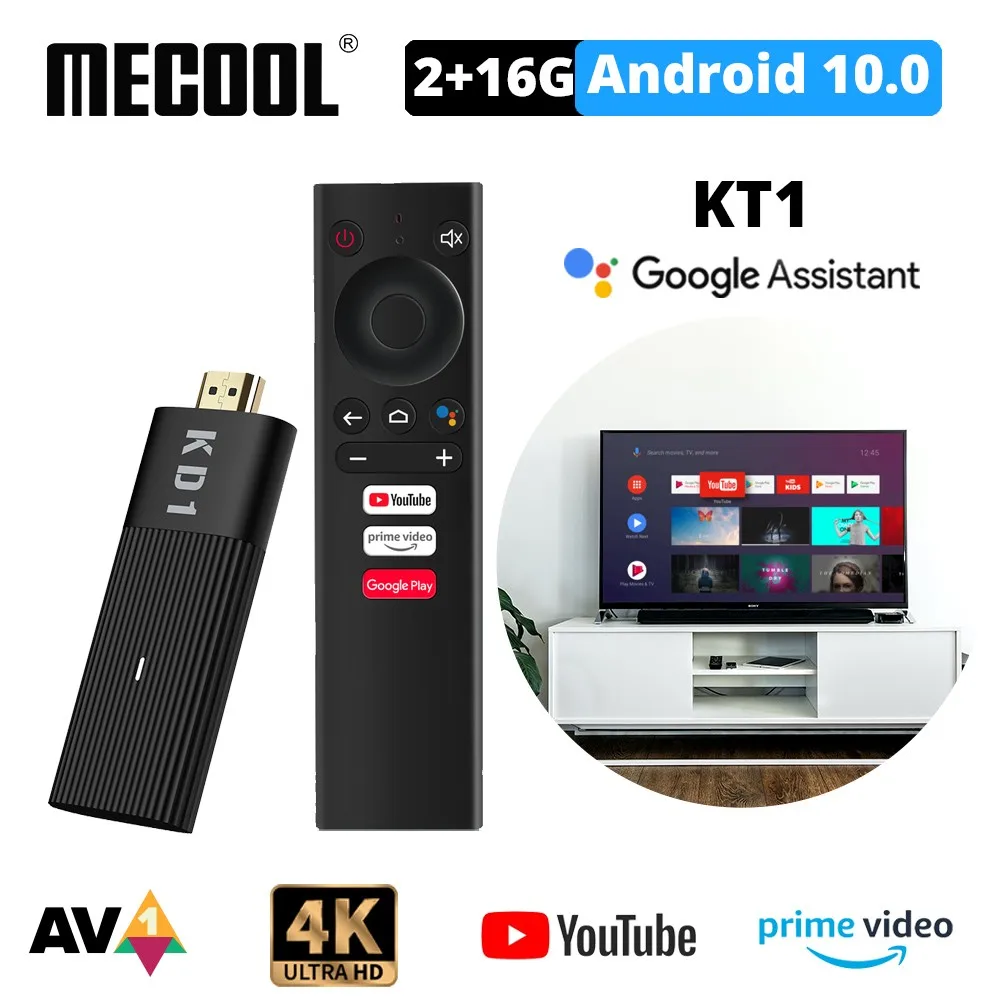 Mecool Android TV Stick 4K KD1 Amlogic S905Y2 2G 16G Поддержка Google Certified Voice 1080P HD 2 4G & 5G Wifi BT Dongle