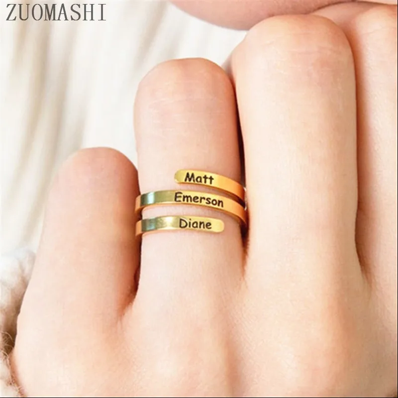 Пользовательское имя семейное кольцо персонализированные ювелирные изделия