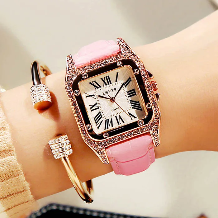 2020 hot lsvtr luxury women watches top brand classic fashion square quartz watch leather strap ladies watches dropshipping free global shipping
