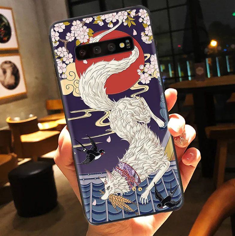 1hr1lang 3D Тотем рельефный чехол для Samsung Galaxy A7 A9 S7 край S8 S9 S10 плюс A6 A5 A10 A30 A50 A70 Note 8 9 бант из ленты TPU с изображением - Цвет: 1hr1lang