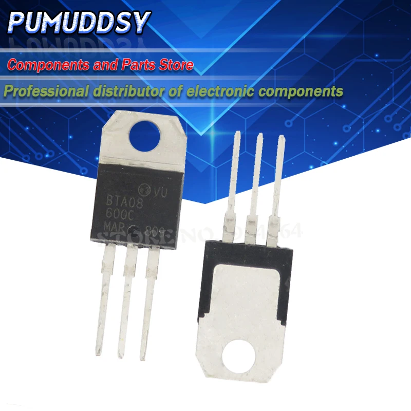 10 шт BTA08 600C 8A 600V TRIACS двунаправленный Тиристор TO220|Интегральные схемы| |