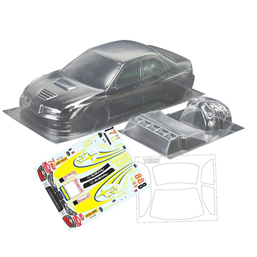 Team C 1/10 SUBARU WRC модель игрушечного ПК прозрачный корпус корпуса с наклейкой