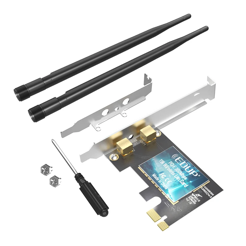 

HOT-EDUP Wireless Network Adapter 300Mbps 2.4GHz PCI-E WiFi Card Network Card