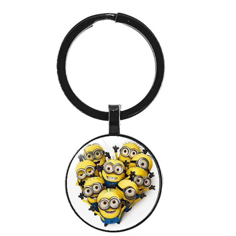 32 Despicable Me Minion Action Movie Glass Cabochon Keychains for Kid - Цвет: 32