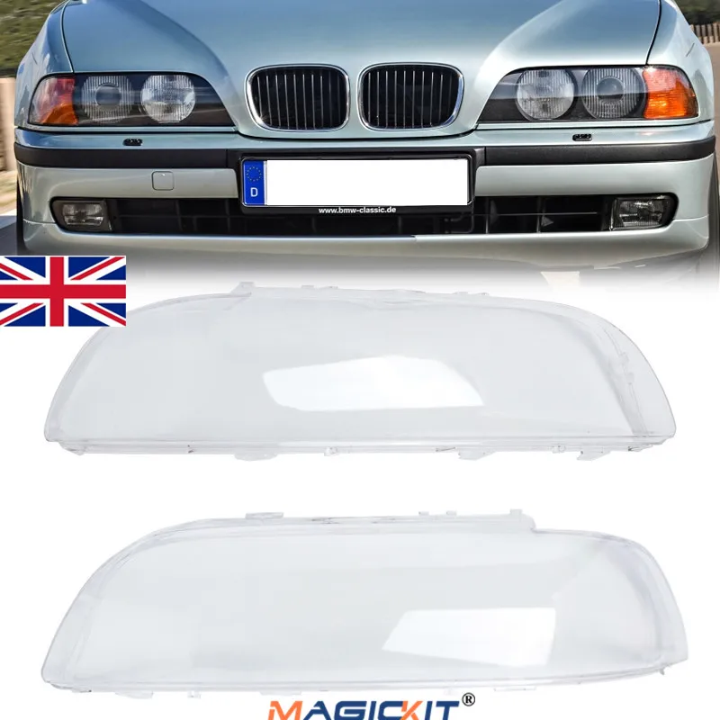 

MagicKit 1 пара левая и правая для BMW 5-Series E39 Прозрачная крышка объектива фары 1996-2000