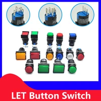 1050100pc 35pin momentary led illuminuted maintained self locking push button switches 16mm latching push button 51224220v