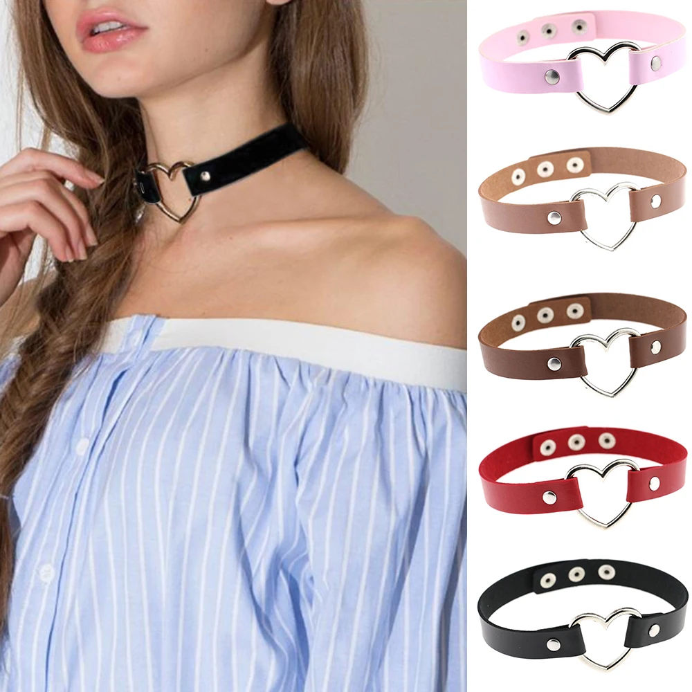 Женский ошейник чокер черный готический в форме сердца ювелирное изделие стиле