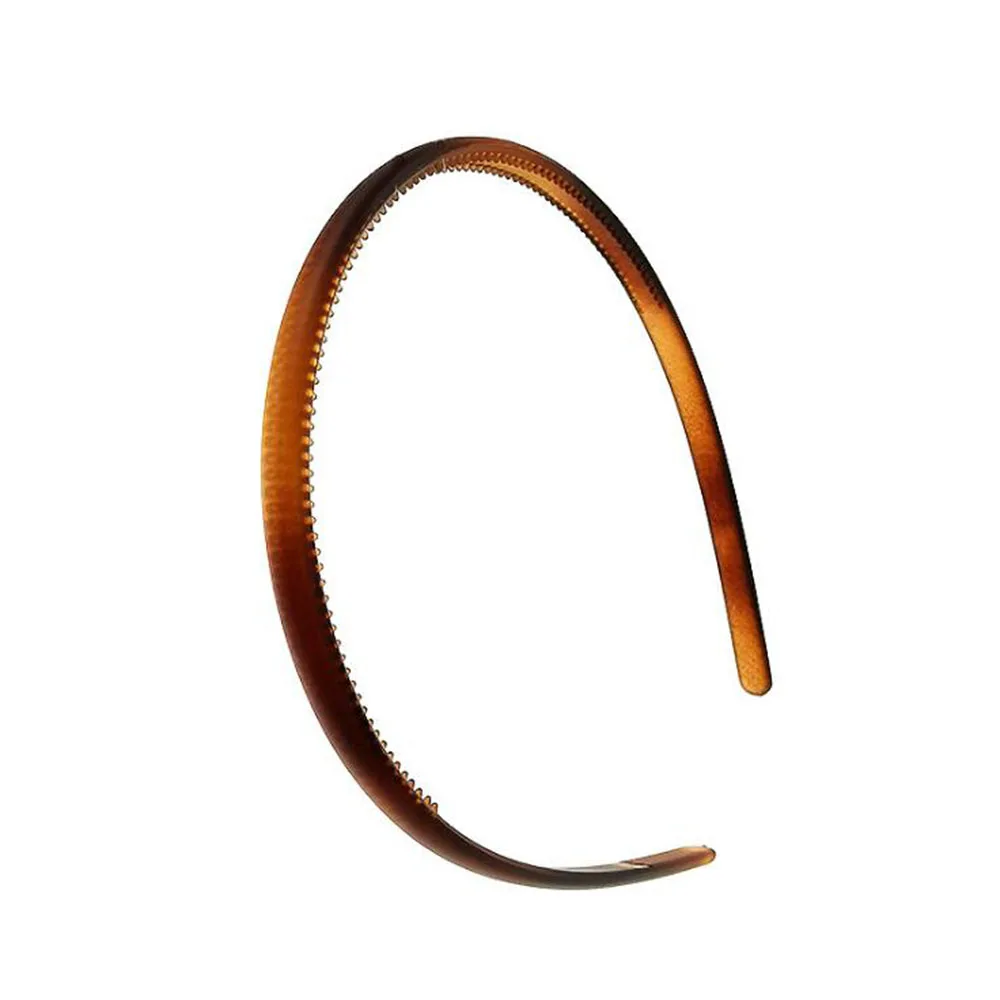 

1Pcs Black Brown Plastic Headband For Women Hairband Hair Accessories With Teeth Summer Thin Head Hoop Non-Slip Girls Hair Hoop
