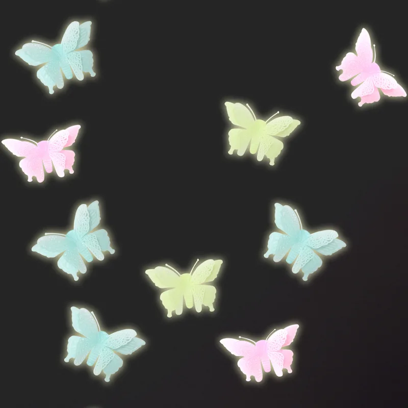 6 шт. светящиеся двухслойные наклейки бабочки на стену|wall sticker decor|sticker decorationhome decor |