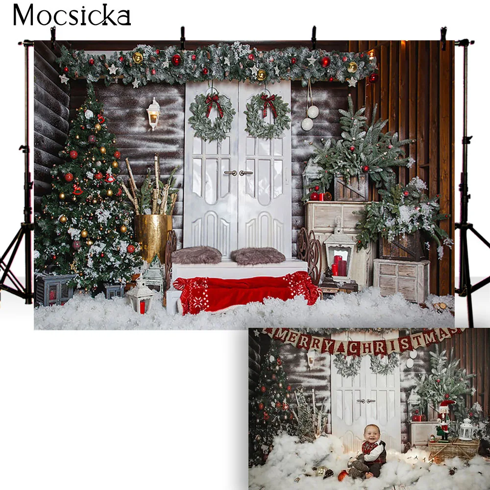 Фон для детской фотосъемки с изображением зимнего снега Рождественский фон