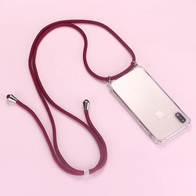 Jujube red Ожерелье ремешок чехол для телефона для samsung Galaxy A50 A30 A20 Note10 Plus ремешок шнур цепь крышка для samsung Note 10pro 10 Plus чехол - Цвет: Jujube red