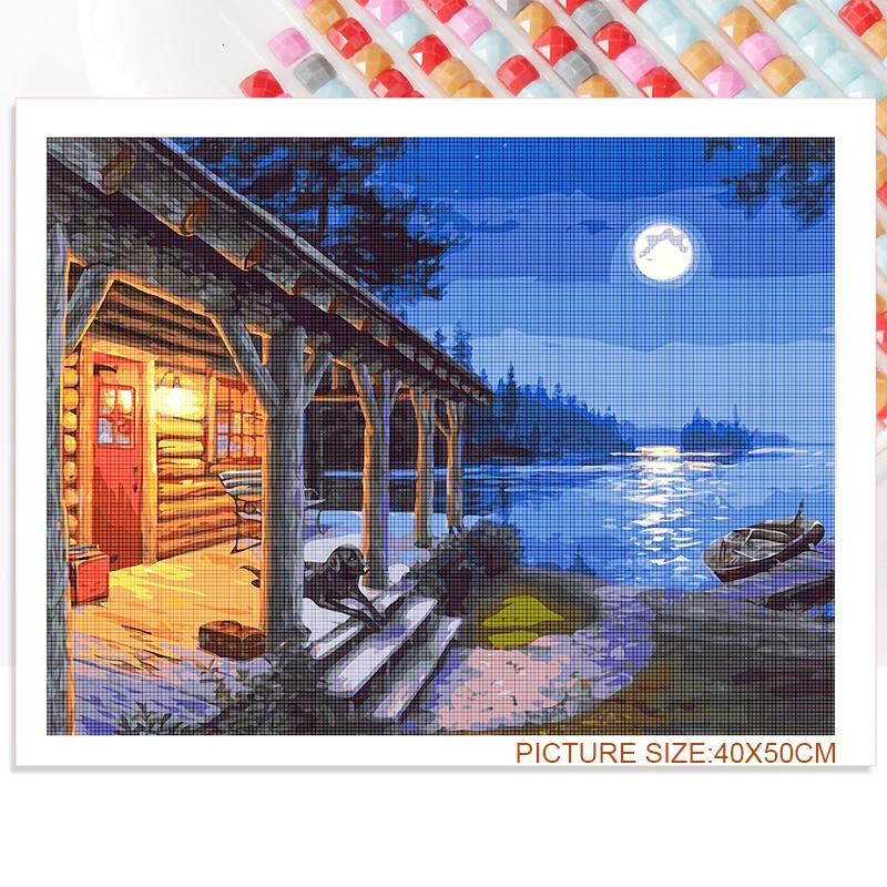 

Home Decoration Painting Holiday Town Diamond Painting Square Diamond Round Diamond Handmade Home Wall Art Decoration Bedroom