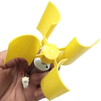 yellow dc micro motor led lights vertical axis wind turbines generator blades breeze power generation tools