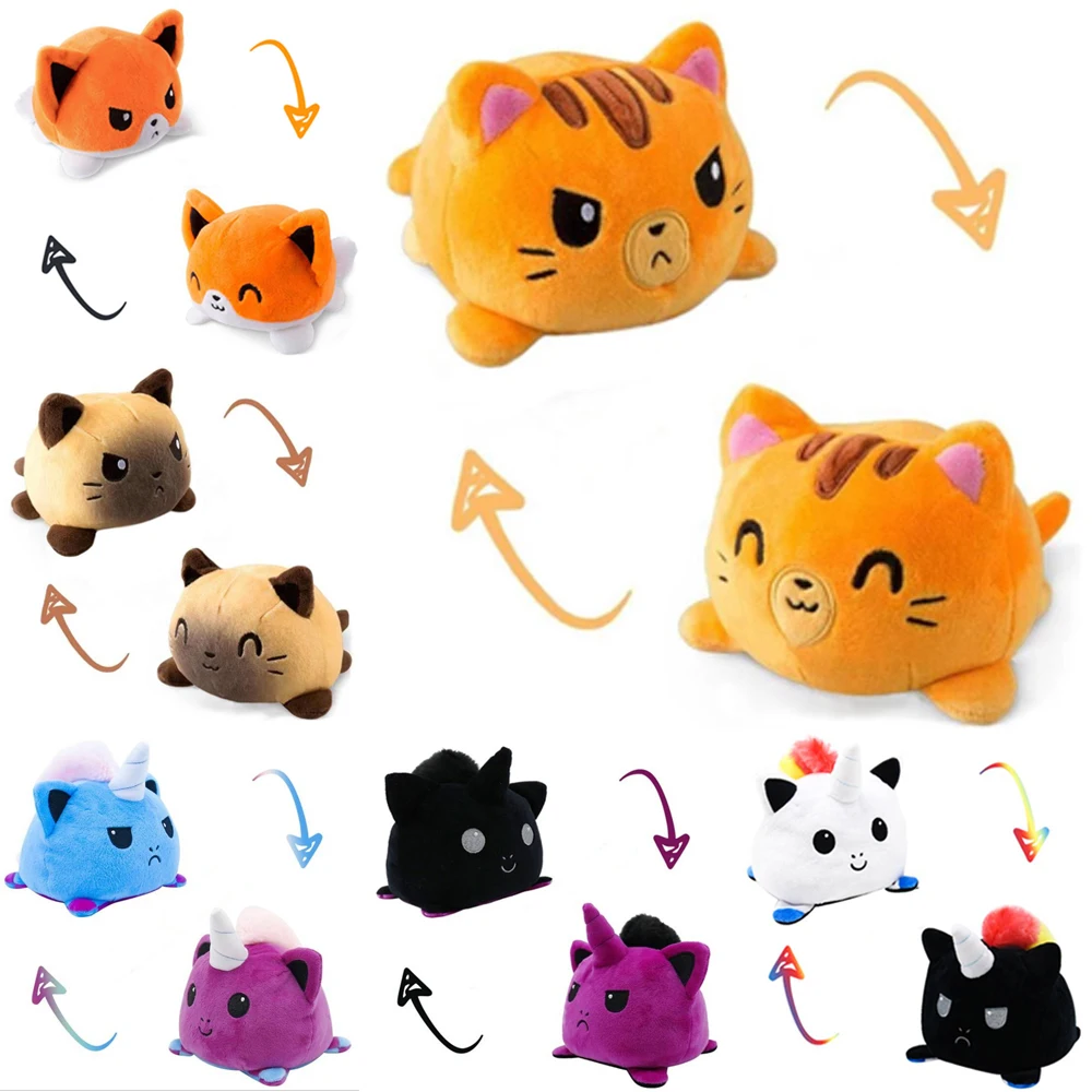 Двухсторонняя плюшевая кукла-Кот игрушка-плюшевый игрушечный плюшевый плю -