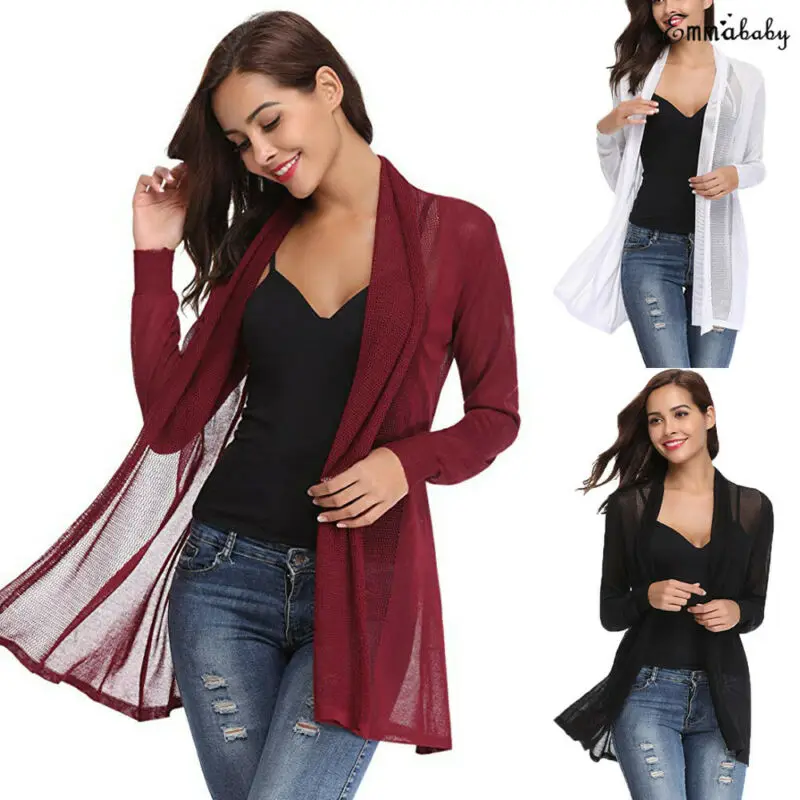 Женская свободная шаль с длинным рукавом кимоно кардиган бохо шифон Топы Куртка