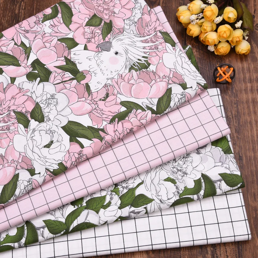 

Floral Bird Cotton Fabric DIY Sewing Craft Patchwork Quilting Fat Quarter Tecido Tissus Clothes Tilda For Baby Bedding Textiles