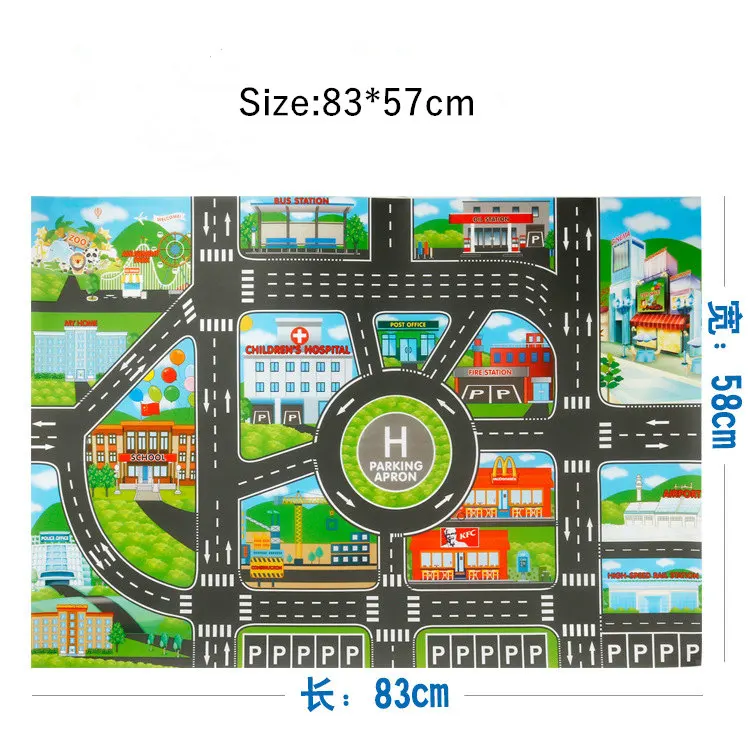 83*57 см/130*100 см большой городской дорожный Автомобильный парк Игровой Коврик Водонепроницаемый нетканый детский игровой коврик игрушка для детей