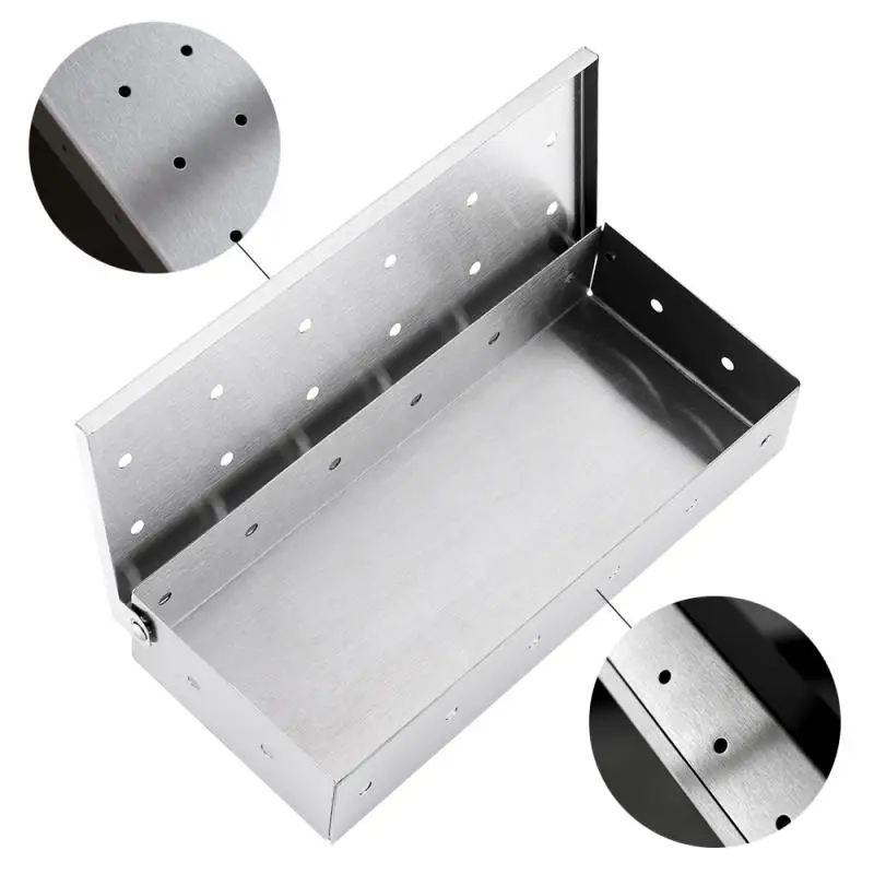 

Stainless Steel Barbecue Smoking Box Cold Smoke Box For Wood Chip BBQ Grill Meat Infused Smoke Boxes BBQ Gadgets Meat Smoking